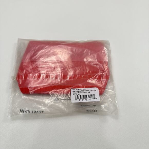 Free People x Toast Signature Stitch Ribbed Bikini Bottom Size XL Fire‎ Coral - Picture 7 of 7